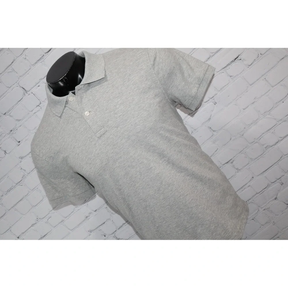 J.Crew Flex Pique Golf Polo Mens Large Gray Short Sleeve Untucked Stretch Shirt